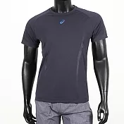 Asics D Fresh [2011C735-001] 男 短袖 上衣 T恤 運動 慢跑 抗UV 透氣 快乾 灰藍