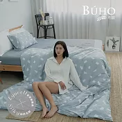 《BUHO》台灣製LYOCELL萊賽爾 單人床包+單人兩用被三件組 《AB比熊歐巴》