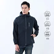 【遊遍天下】中性款防水防風透濕防曬機能連帽外套 (GJ13002) 3XL 午夜藍
