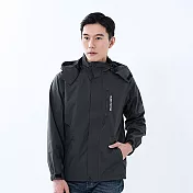 【遊遍天下】中性款可拆帽防水透濕防風濕機能外套(GJ13003) XS 石墨灰