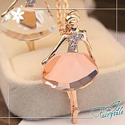 【伊飾童話】芭蕾舞女孩＊仿水晶切割長鍊  香檳