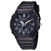 DIGITEC 數碼科技 DA-2119T 個性潮流八角橡樹款電子錶-黑灰色