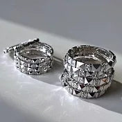 【HC Jewelry】18K白金鉚釘戒指 (寬版/8分鑽)
