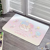 義大利Fancy Belle 抗菌可水洗軟式珪藻土強效吸水地墊 60x39cm Sanrio-雙子星夢境