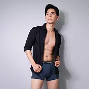 【遊遍天下】MIT臺灣製男款彈性透氣涼感內褲 四角褲 GP3002 灰藍 (無痕內褲 平口內褲 M-5L) M 灰藍