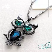 【伊飾童話】綠眼貓頭鷹＊暗黑水晶長鍊