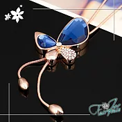 【伊飾童話】閃耀蝴蝶＊水晶活動流蘇長鍊  藍