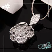 【伊飾童話】鏤空花心＊碎鑽閃耀長鍊  銀