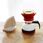 《八幡化成》帆船濾紙收納架+濾杯(紅) | 咖啡濾器 手沖濾杯