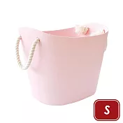 《八幡化成》棉繩收納籃 | 整理籃 置物籃 儲物箱 - 淺粉S