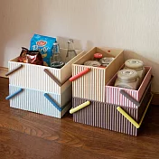 《八幡化成》波紋收納提籃(玫瑰粉L) | 整理籃 置物籃 儲物箱