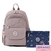 iBrand後背包 簡約輕盈尼龍多功能後背包- 知性杏
