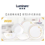 Luminarc 樂美雅 雪花5件式餐具組(平盤x2/深盤x2/大湯碗x1)ARC-501-SF