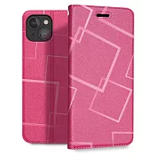 GENTEN for iPhone 14 Pro 6.1 極簡立方磁力手機皮套 粉色