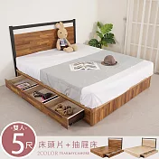《Homelike》凡莫六抽屜床組-雙人5尺(二色) 床頭片 抽屜床台 床組 雙人床- 積層木