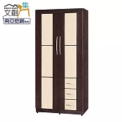 【文創集】杜亞 環保3尺南亞塑鋼二門三抽高衣櫃/收納櫃 時尚雙色