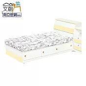 【文創集】普爾 環保3.5尺單人南亞塑鋼拉門床台組合(床頭箱＋床底側邊拉門＆內收納層格設置&不含床墊) 時尚雙色