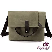 【iSPurple】摺疊垂墜*帆布男性斜垮手提側背包 軍綠