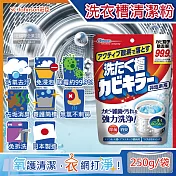 日本SC Johnson莊臣-免浸泡氧系除黴去汙消臭洗衣機槽清潔粉250g/袋(直立式,雙槽式筒槽強力洗淨劑)