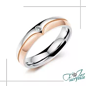 【伊飾童話】傳情鋯石*白鋼情人男女戒 女戒金9號