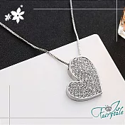 【伊飾童話】碎鑽愛心＊閃耀點點水鑽項鍊  銀