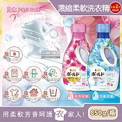 (2瓶任選超值組)日本P&G Bold-花香氛柔軟2合1超濃縮全效洗衣精850g/新瓶 白葉花香(水藍)*2瓶