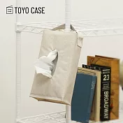【日本TOYO CASE】亞麻風可掛式面紙盒收納套- 經典米白