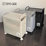 【日本TOYO CASE】工業風移動式多功能收納邊桌-DIY- 經典米白