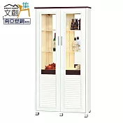 【文創集】巴莉 環保3尺南亞塑鋼雙門高展示櫃/收納櫃 時尚雙色