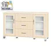 【文創集】樂蒂 環保4.2尺南亞塑鋼二門三抽餐櫃/收納櫃 時尚雙色