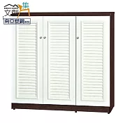 【文創集】比莉 環保4尺南亞塑鋼三門鞋櫃 時尚雙色