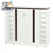 【文創集】麥納 環保4.1尺南亞塑鋼捲簾推門鞋櫃/收納櫃 時尚雙色