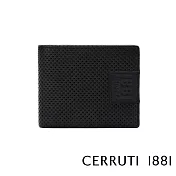 【Cerruti 1881】限量2折 義大利頂級小牛皮6卡短夾 全新專櫃展示品(黑色 CEPU05538M)