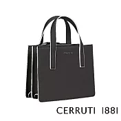 【Cerruti 1881】限量2折 義大利頂級小牛皮手提包 全新專櫃展示品(黑色 CEBA05363M)
