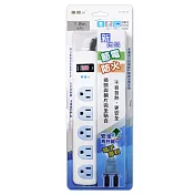 東億3孔1開關5插座延長線_1.8公尺(6尺) TY-S135-6尺