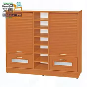 【文創集】南亞塑鋼 賴恩多彩4尺雙上捲門下二抽鞋櫃(二色可選) 木紋白雙色