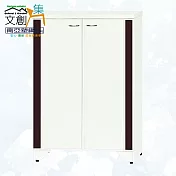 【文創集】南亞塑鋼 爾文多彩2.4尺雙開門鞋櫃(七色可選) 胡桃雙色