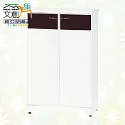 【文創集】南亞塑鋼 蜜雅多彩2.2尺雙開門鞋櫃(七色可選) 胡桃雙色