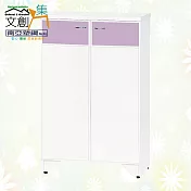 【文創集】南亞塑鋼 蜜雅多彩2.2尺雙開門鞋櫃(七色可選) 淺紫雙色
