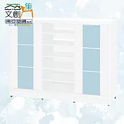 【文創集】南亞塑鋼 古爾多多彩4.6尺雙側推門半開放鞋櫃(七色可選) 淺藍雙色