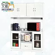 【文創集】南亞塑鋼 安卡多彩4.3尺托盤式六開門單抽高餐櫃/電器櫃組合(九色可選) 絨毛灰雙色