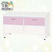 【文創集】南亞塑鋼 蜜雅多彩2.6尺雙抽屜座鞋櫃(七色可選) 粉紅雙色