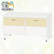 【文創集】南亞塑鋼 蜜雅多彩2.6尺雙抽屜座鞋櫃(七色可選) 米黃雙色