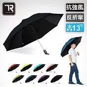 【TDN】加大傘面素色黑膠反向傘自動開收傘 防曬自動晴雨傘(B6511) 紳士黑
