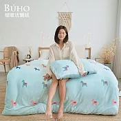 《BUHO》極柔暖法蘭絨5尺雙人床包+舖棉暖暖被(150x200cm)四件組 《彩夢國度》