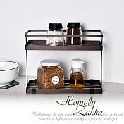 【Homely Zakka】日式簡約鐵藝多功能雙層置物架 (2色任選) 咖啡色