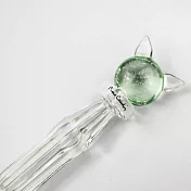 皮爾卡登  Pierre Cardin  貓咪水晶筆+筆擱 - 綠