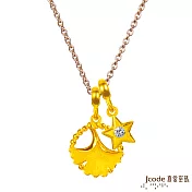 J’code真愛密碼金飾 天秤座-銀杏葉黃金墜子-流星版 送白鋼項鍊