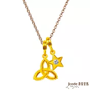 J’code真愛密碼金飾 雙魚座-幸福結黃金墜子-流星版 送白鋼項鍊