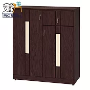 【文創集】妮可 環保3尺南亞塑鋼二門單抽鞋櫃 時尚胡桃